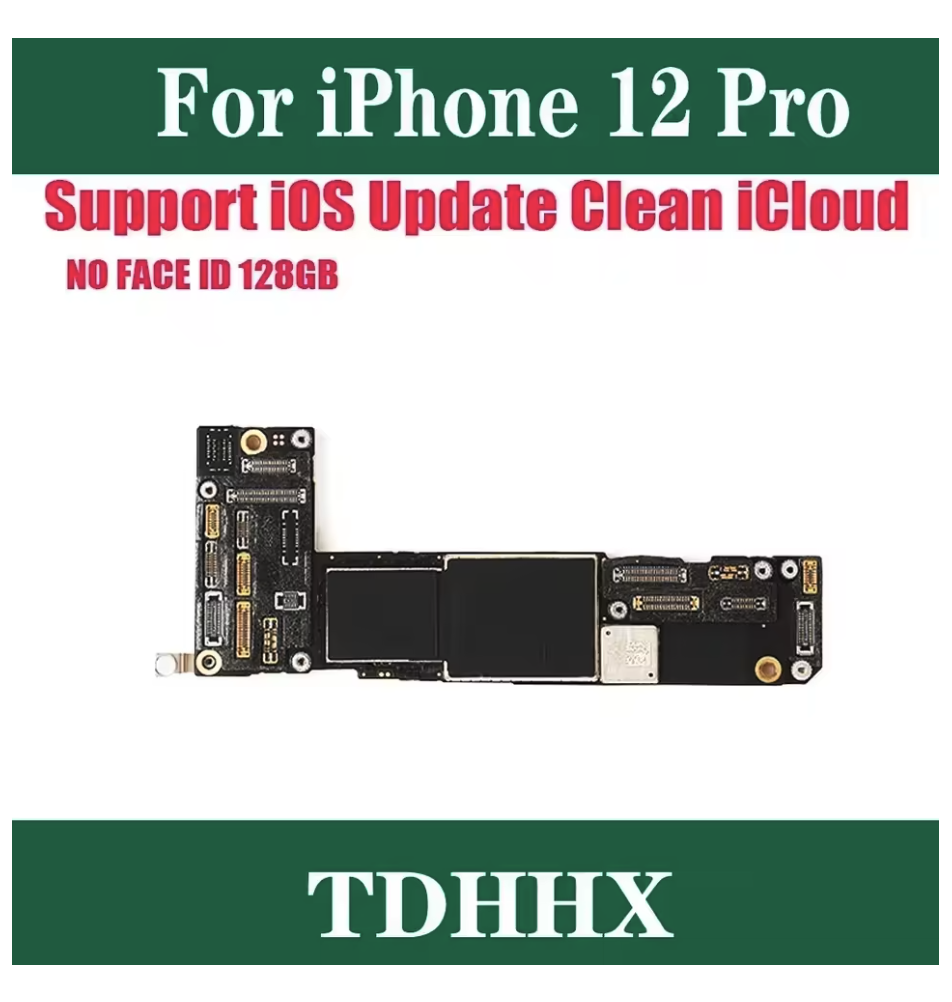 128GB Clean ICloud Full Working Well Mainboard For IPhone 12 Pro Motherboard No Face ID OK Main Logic Board